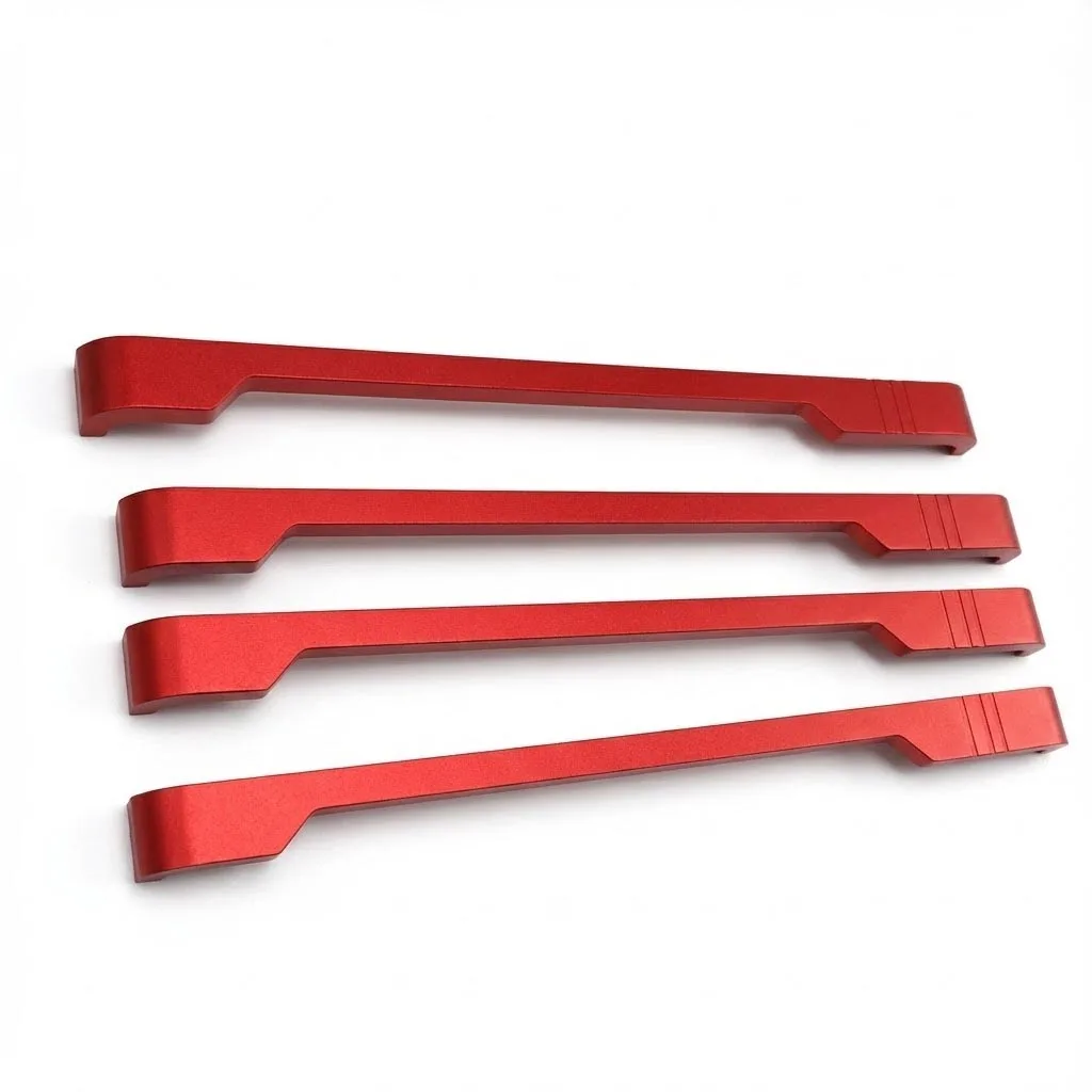Red Anodized Aluminum Cabinet Handle Prototype