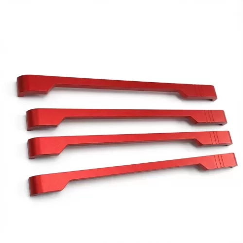 Red Anodized Aluminum Cabinet Handle Prototype